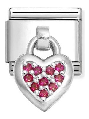 Nomination Composable Classic Dekoratif Charm - Charm Semboller - Kırmızı Kalp -  925 Gümüş