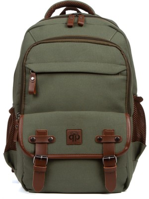 Paqpa Qp Maderia Unisex Haki Laptop Bölmeli Sırt Çantası QP1003-05