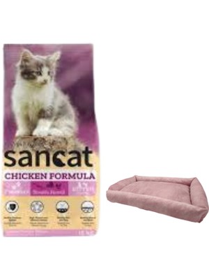 Sancat Premium Tavuklu Yavru Kedi Maması 15 Kg,mini Small Pembe Yatak