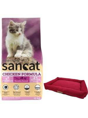 Sancat Premium Tavuklu Yavru Kedi Maması 15 Kg,mini Small Bordo Yatak