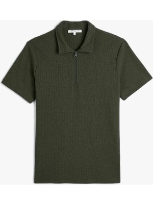 Koton 4SAM10101MK Koton Erkek T-Shirt Haki