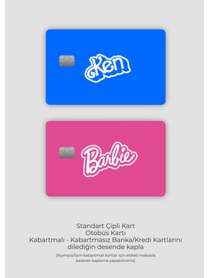 Hediyene Bak Barbie & Ken 2'li Kredi Kartı, Akbil ve Kart Kaplama Stickerı