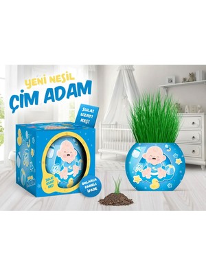 Toyaş Çim Adam 12 Adet Yeni Nesil Kutulu Mavi Pembe Bebek Temalı Baby Shower Yeni Doğan 1 Yaş Doğum Günü Parti Hediyelik