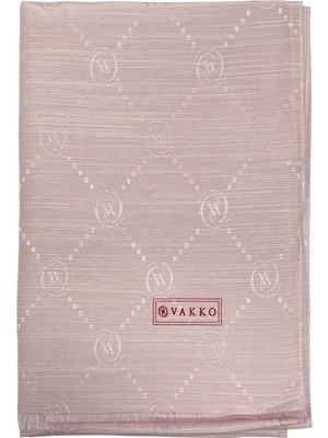 Vakko Pamuk Ipek Şal - Monogram - Toz Pembe