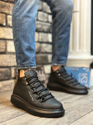 Boa BA0312 Bağcıklı Yüksek Siyah Taban Erkek Tarz Spor Bot