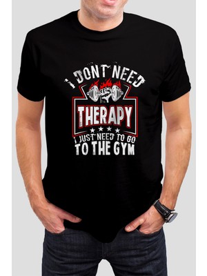 T-35 Gym Baskılı Siyah Unisex Tişört C196