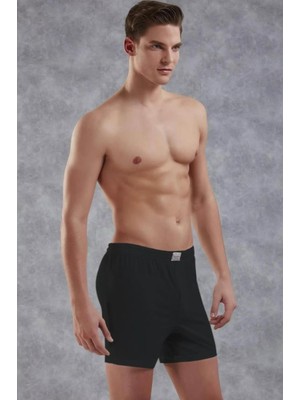 Doreanse Siyah Erkek Pamuk Normal Paça Boxer