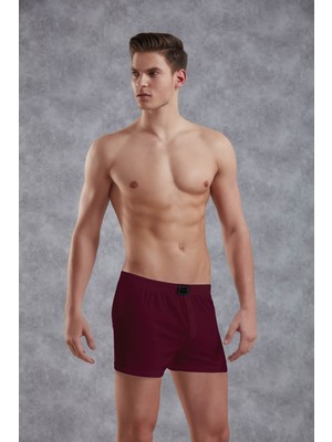 Doreanse Bordo Erkek Pamuk Düğmeli Normal Paça Boxer