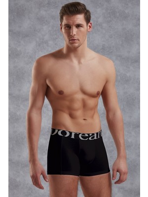 Doreanse Siyah Erkek Battal Boy Torbalı Normal Paça Boxer