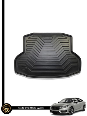 Black Gold Honda Cıvıc Sedan 2016 ve Sonrası 3D Bagaj Havuzu Araca Özel Olive Kauçuk Bagaj