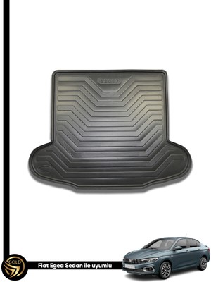 Black Gold Fıat Egea Sedan 2015 ve Sonrası 3D Bagaj Havuzu Araca Özel Olive Kauçuk Bagaj