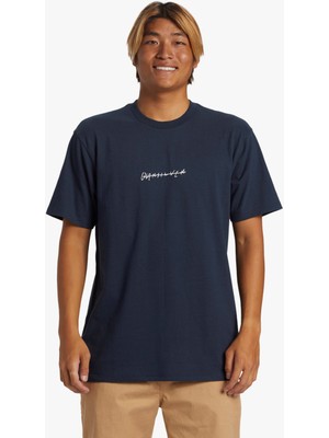 Quiksilver Qs Rushed Logo Dna Erkek Mavi Tişört