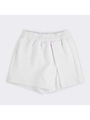 Panço Beli Lastikli Örme Şort Etek