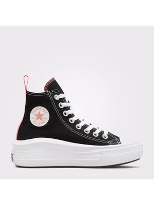 Converse Chuck Taylor All Star Move Kadın Sneaker Siyah - Pembe Canvas Platform Taban Tipi 271716C