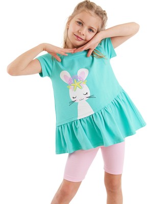 Denokids Deniz Tavşanı Kız Çocuk T-Shirt Tayt Takım