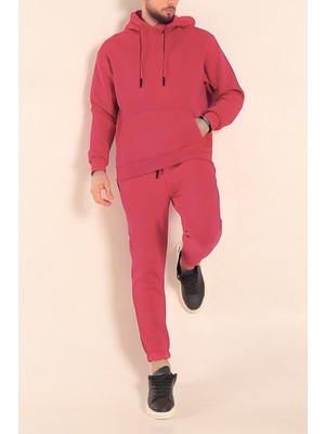 Yakamel Erkek 3 Iplik Paçası Lastikli Jogger Eşofman Takımı