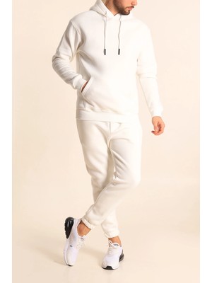 Yakamel Erkek 3 Iplik Paçası Lastikli Jogger Eşofman Takımı