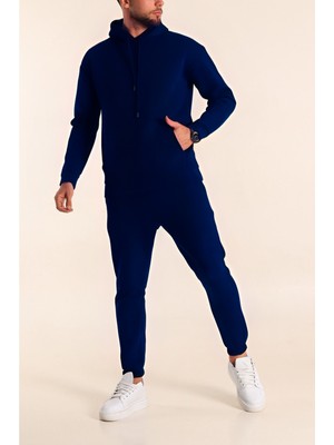 Yakamel Erkek 3 Iplik Paçası Lastikli Jogger Eşofman Takımı