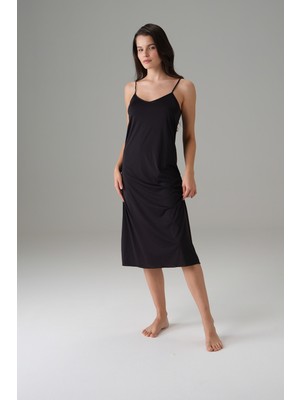 Doreanse Kadın Midi Boy Elbise Jüpon Siyah %85 Polyamid %15 Elastan Nemi Dışa Aktaran Tasarım