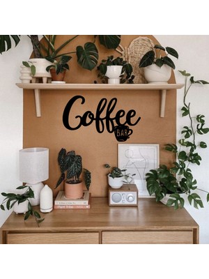 Creatölye Tablo, Ahşap,coffee  Bar Tablosu Lazer Kesim, Siyah Mdf