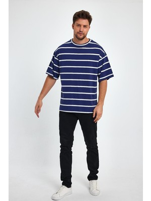 Alexander Gardi Çizgili Oversize T-Shirt (E23-0046)