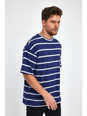 Alexander Gardi Çizgili Oversize T-Shirt (E23-0046)