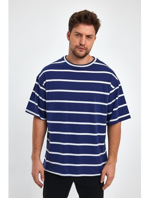 Alexander Gardi Çizgili Oversize T-Shirt (E23-0046)