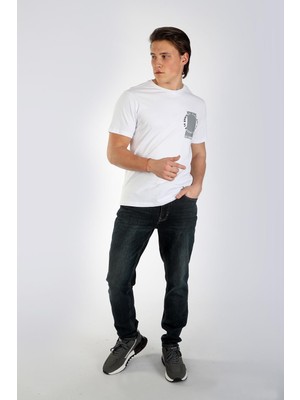 Lee Cooper Tesse Erkek %100 Pamuk O Yaka T-Shirt Beyaz