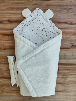 Tomuycuk Bebek Battaniyesi Dış Kundak Ayıcık Kulaklı Hediyelik Yenidoğan Hastane Çıkışı Bebek Kundağı