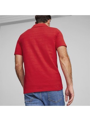 Puma Ferrari Style Jacquard Polo Kırmızı Erkek Polo Tshirt