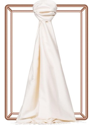 İpekevi Çift Taraflı İpek Şal - İnci Beyazı