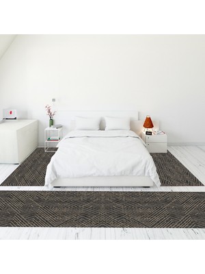 Evdeya Dijital Baskılı Kaymaz Taban Yıkanabilir Sade Düz Üçlü Yatak Odası Takımı, Sade-11-Vizon,