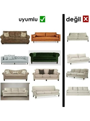 Furkan Ticaret 3+3 Bürümcük Eteksiz, Lastikli, Esnek, Yıkanabilir Koltuk, Kanepe, Çekyat Takımı Örtüsü/kılıfı.