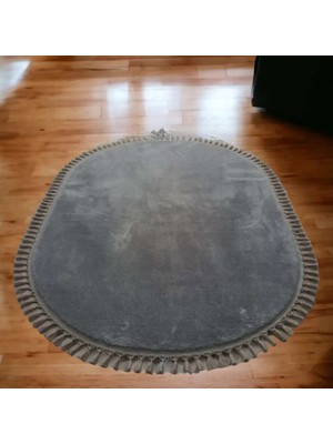 Altun Carpet Post Pelüş Ponpon Saçaklın Oval Modern Kaymaz Halı