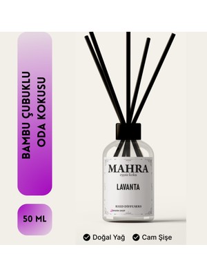 Mahra Shop Mahra  Lavanta Oda Kokusu Bambu Çubuklu  Esansiyel Uçucu yağ reed diffuser 50 ml