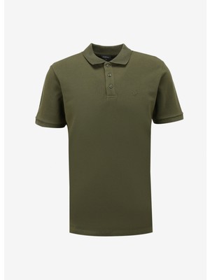 Fabrika Comfort Düz Açık Haki Erkek Polo T-Shirt Nobro K Cepsız