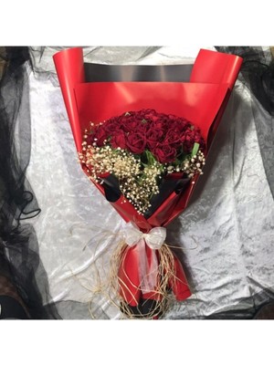 Yapay Buket 41'li Gül Buketi Isteme, Özel Gün Için Kırmızı