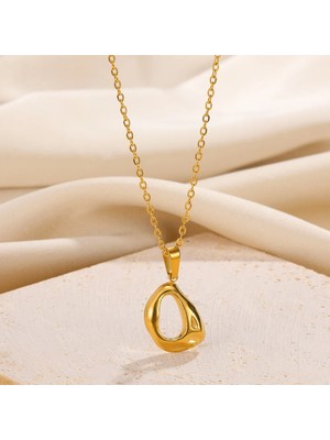 Mingjin Shop2 N05244G Düzensiz Gerdanlık Paslanmaz Çelik Kolye Kadınlar Için Altın Renk Charm Zincir Içi Boş Geometri Collier Yaka Takı Hediye (Yurt Dışından)