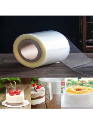 Gusto Şeffaf Desensiz Pasta Yan Dekor Film Jelatin-Krema Tutucu Transfer 9 cm