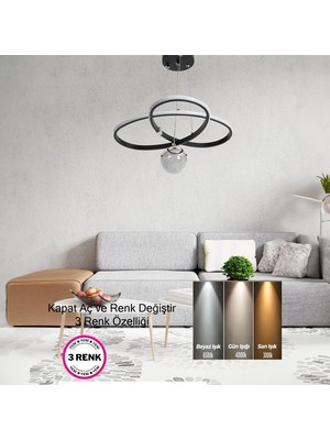 Supply Home Modern Witchers 3 Renkli Sarkıt LED Beyaz Power Ledli Salon Mutfak Oda Hol Ledli Avize