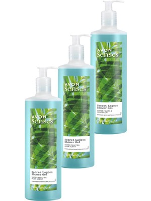Avon Senses Secret Lagoon Nemlendirici Duş Jeli 720 ml 3'lü Set Su Meyveleri ve Misk Kokulu