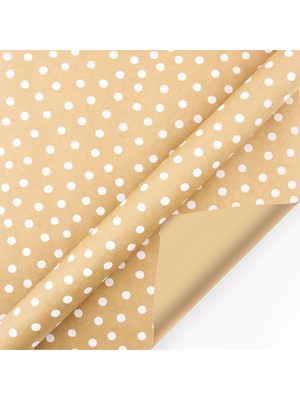 Roco Paper Co. Kraft Ambalaj Kağıdı Beyaz Puantiye 70*100 cm 10'lu Paket