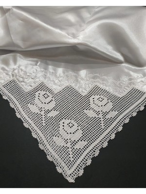 Arzum Çeyiz Tek Köşeli El Işi Dantel Bohça 100 *100 cm Boyutunda