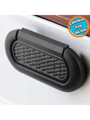 Nzb Mobilya Kulp Mutfak Dolabı Çekmece Dolap Kulpları Kapak Kulpu Kulbu Siyah 64 mm Metal