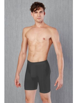 Doreanse Antrrasit Erkek Büyük Beden Uzun Paça Boxer