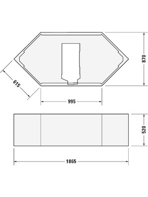 Duravit Küvet D-Code Altıgen Gömme Ankastre 190X90 ( Panel ve Sifon Hariç )