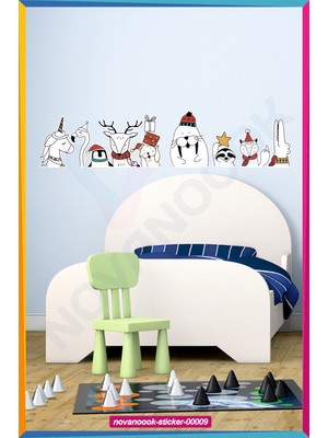 Nova Noook Çocuk Sevimli Karakterler Unicorn Geyik Timsah Sticker  Etiket (STICKER-00009)