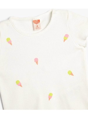 Koton Kız Bebek T-Shirt Ekru 4SMG10089AK