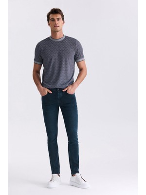 Jakamen Koyu Lacivert Slim Fit Likralı Pamuklu Yıkamalı Jean Kot Pantolon