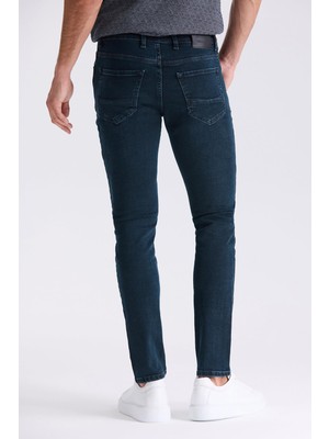 Jakamen Koyu Lacivert Slim Fit Likralı Pamuklu Yıkamalı Jean Kot Pantolon